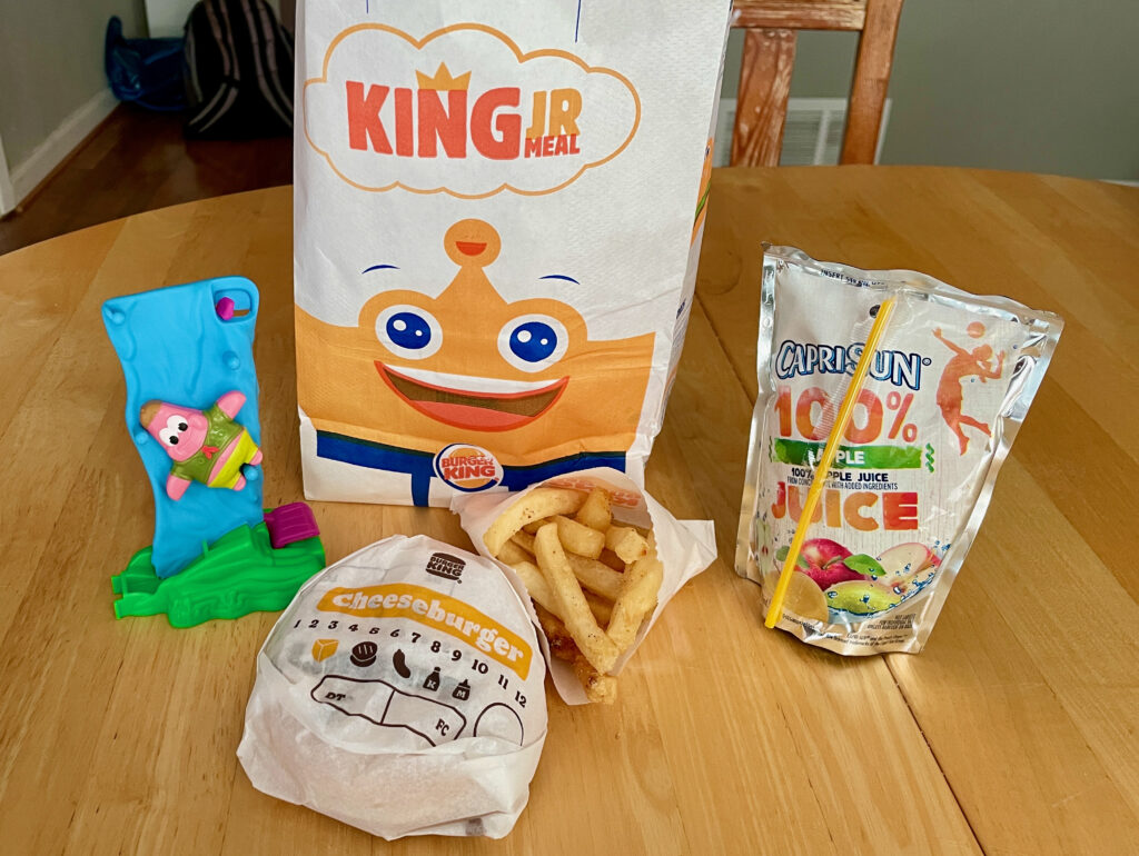 Burger king kids menu